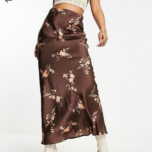 Emory Park Brown Cream Maxi Slip Skirt